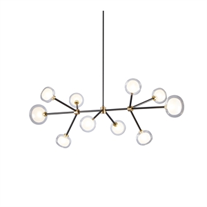 TOOY Nabila 552.10L Chandelier Black/ Brushed Brass/ Clear Glass