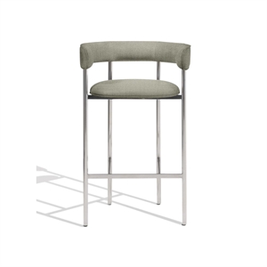 Furniture Copenhagen Font Bar Stool with Armrests 75 cm Vidar 222/Polished Steel Frame