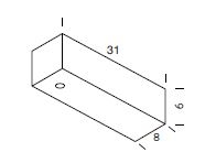 Ilti Luce Driver With 1 Hole 31x8x6 cm White