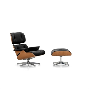 Vitra Eames Armchair With Ottoman Cherry/66 Nero/ Aluminum