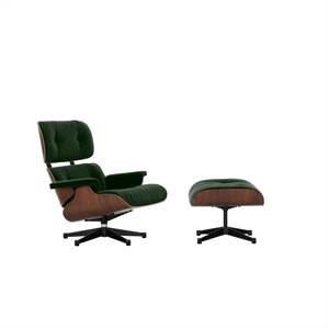 Vitra Eames Armchair With Ottoman Dark Walnut/11 Pine Green/Deep Black