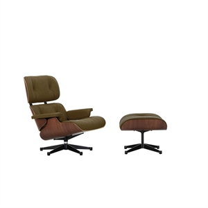 Vitra Eames Armchair With Ottoman Dark Walnut/58 Khaki/Deep Black