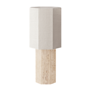 Louise Roe Eight Over Eight Table Lamp Grande Travertine/Jute White