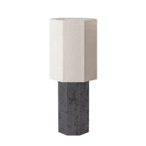 Louise Roe Eight Over Eight Table Lamp Large Gray Marble/Jute White