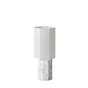 Louise Roe Eight Over Eight Table Lamp Small White Marble/Jute White