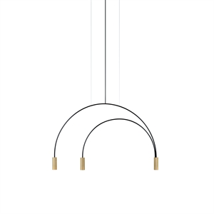 Estiluz Volta 3 Pendant 3000K Black/ Satin Gold