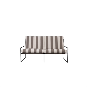 Ferm Living Desert 2 Seater Sofa Stripe Black/Chocolate