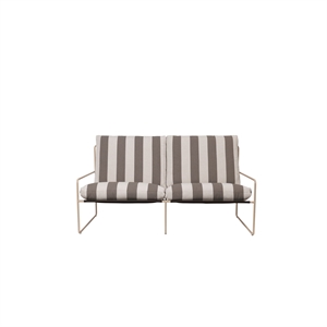 Ferm Living Desert 2 Seater Sofa Stripe Cashmere/Chocolate