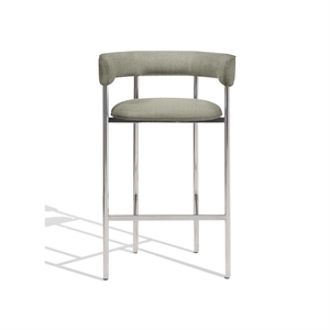 Furniture Copenhagen Font Bar Stool with Armrests 65 cm Vidar 222/Polished Steel Frame