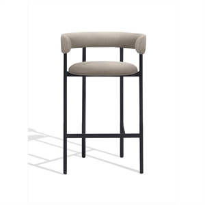 Furniture Copenhagen Font Bar Stool with Armrests 75 cm Trio 0205/ Black Frame