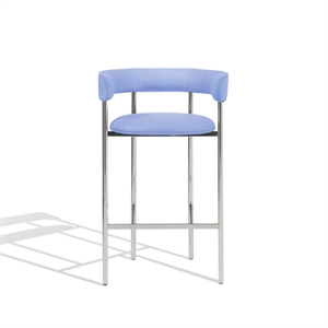 Furniture Copenhagen Font Bar Stool with Armrests 75 cm Divina 676/Polished Steel Frame
