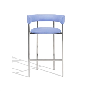 Furniture Copenhagen Font Bar Stool with Armrests 65 cm Divina 676/Polished Steel Frame