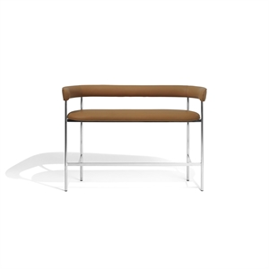 Furniture Copenhagen Font Bar Sofa 75 cm Dunes Cognac Leather/Polished Steel Frame