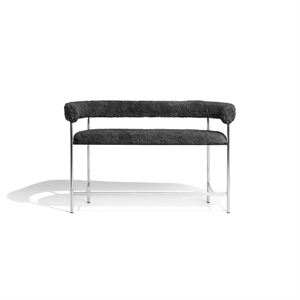 Furniture Copenhagen Font Bar Sofa 65 cm Sheepskin Gray/Polished Steel Frame