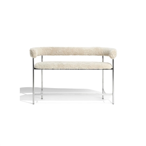 Furniture Copenhagen Font Bar Sofa 75 cm Sheepskin Oyster/Polished Steel Frame