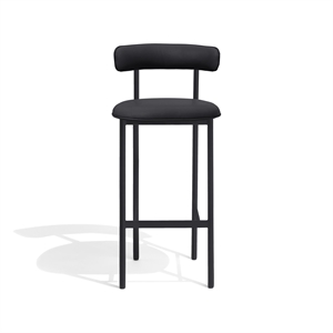 Furniture Copenhagen Font Bar Stool 65 cm Dunes Anthrazite Leather/ Black Frame