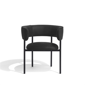 Furniture Copenhagen Font Dining Chair with Armrests Dunes Anthracite/ Black Frame