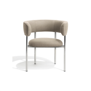 Furniture Copenhagen Font Dining Chair with Armrests Hallingdal 65 200/Polished Steel Frame