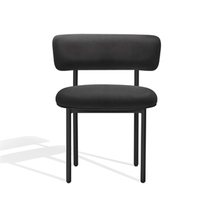 Furniture Copenhagen Font Dining Chair Dunes Anthrazite Leather/ Black Frame