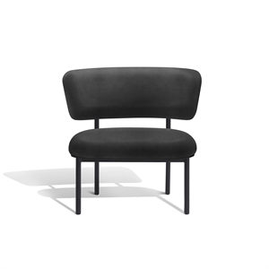 Furniture Copenhagen Font Armchair Dunes Anthrazite Leather/ Black Frame