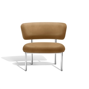 Furniture Copenhagen Font Armchair Dunes Cognac Leather/Polished Steel Frame
