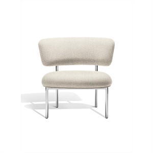 Furniture Copenhagen Font Armchair Beige Boucle Elle 0200/Polished Steel Frame