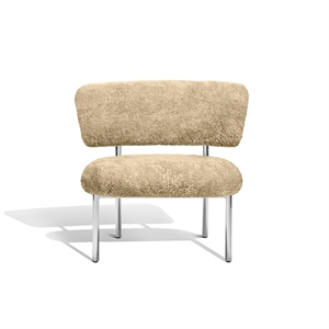 Furniture Copenhagen Font Armchair Sheepskin Honey/Polished Steel Frame