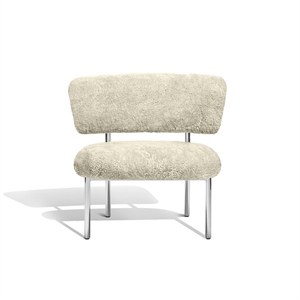 Furniture Copenhagen Font Armchair Sheepskin Oyster/Polished Steel Frame
