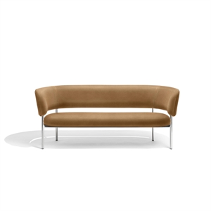 Furniture Copenhagen Font Sofa Dunes Cognac Leather/Polished Steel Frame