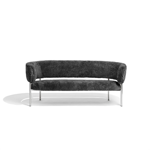 Furniture Copenhagen Font Sofa Sheepskin Gray/Polished Steel Frame