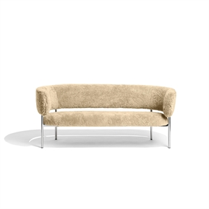 Furniture Copenhagen Font Sofa Sheepskin Honey/Polished Steel Frame