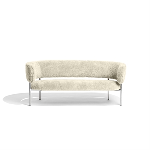 Furniture Copenhagen Font Sofa Sheepskin Oyster/Polished Steel Frame