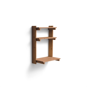 Form & Refine Beam Office Wall Shelf 3 Deep Brown Pine