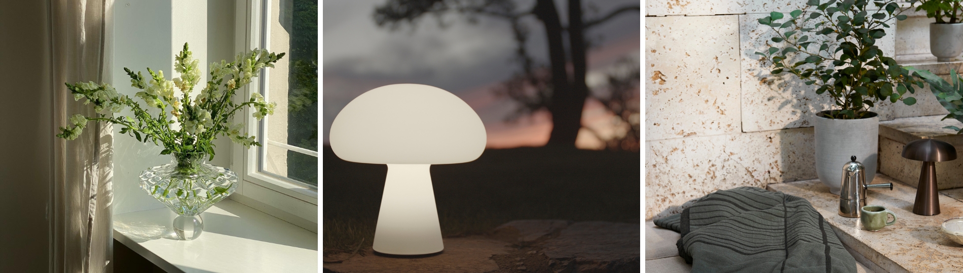 Bring the light outdoors with Audo Copenhagen's portable lamps