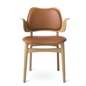 Warm Nordic Gesture Dining Chair with Seat and Back Upholstery White Oiled Oak/Silk 0250
