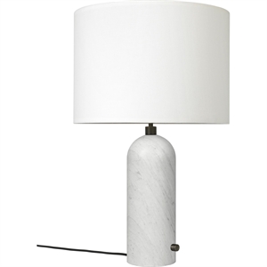 Gubi Gravity Table Lamp White Marble and White Shade Large