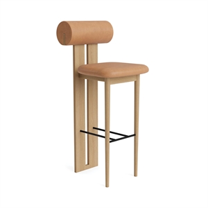 NORR11 Hippo Bar Stool H75 Natural Oak/Camel 21004