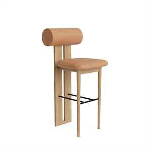 NORR11 Hippo Bar Stool H65 Natural Oak/Camel 21004
