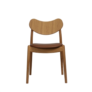 Ro Collection Hybrid Dining Chair Upholstered Seat Oiled Oak/Calvados Leather