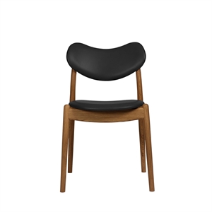 Ro Collection Hybrid Dining Chair Upholstered Oiled Oak/ Black Leather