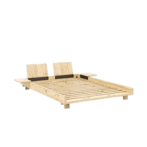 Karup Social Bed Frame With 2 Backrests & Side Table 140x200 Raw