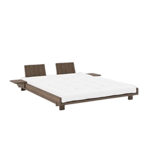 Karup Social Bed Frame With 2 Backrests & Side Table 160x200 Carob Brown
