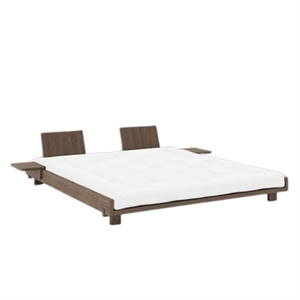Karup Social Bed Frame With 2 Backrests & Side Table 180x200 Carob Brown
