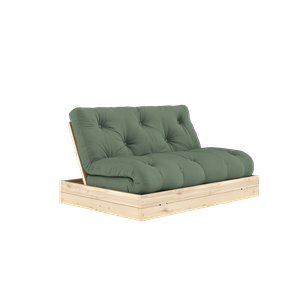 Karup Design Flip Sofa Bed With Mattress 140x200 Olive Green/Clear Lacquered
