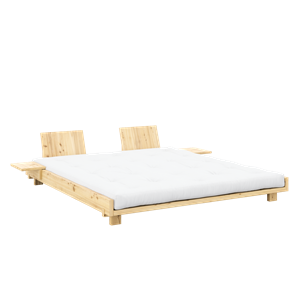 Karup Social Bed Frame With 2 Backrests & Side Table 180x200 Raw