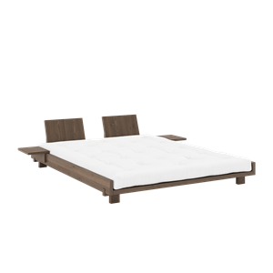 Karup Social Bed Frame With 2 Backrests & Side Table 160x200 Carob Brown