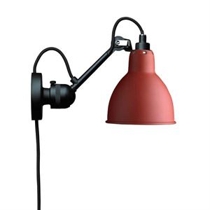 Lampe Gras N304 Wall Lamp Mat Black & Mat Red w. Cord