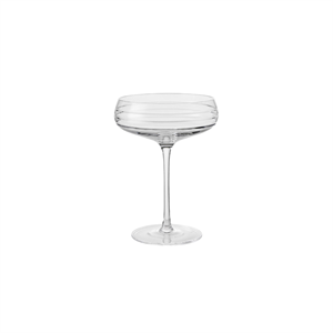 Louise Roe Champagne Coupe Triple Cut Champagne Glass Set of 4 Clear