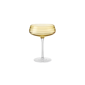 Louise Roe Champagne Coupe Triple Cut Champagne Glass Set of 4 Amber