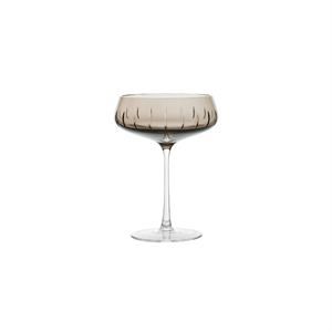 Louise Roe Champagne Coupe Single Cut Champagne Glass Set of 4 Smoke